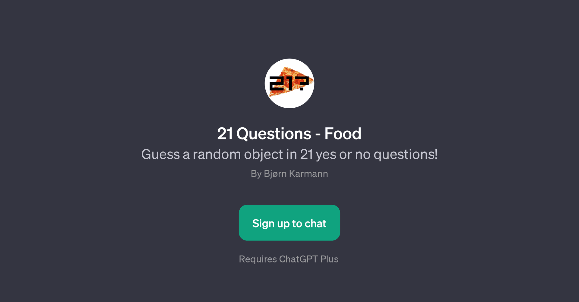 21 Questions - Food