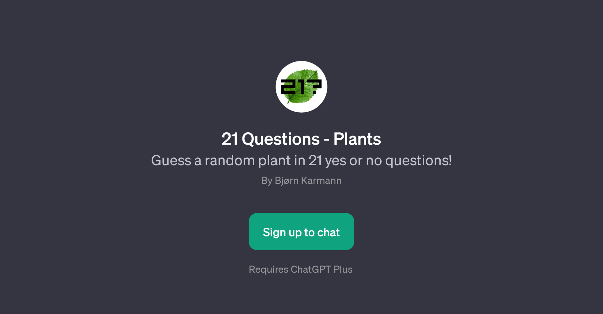 21 Questions - Plants