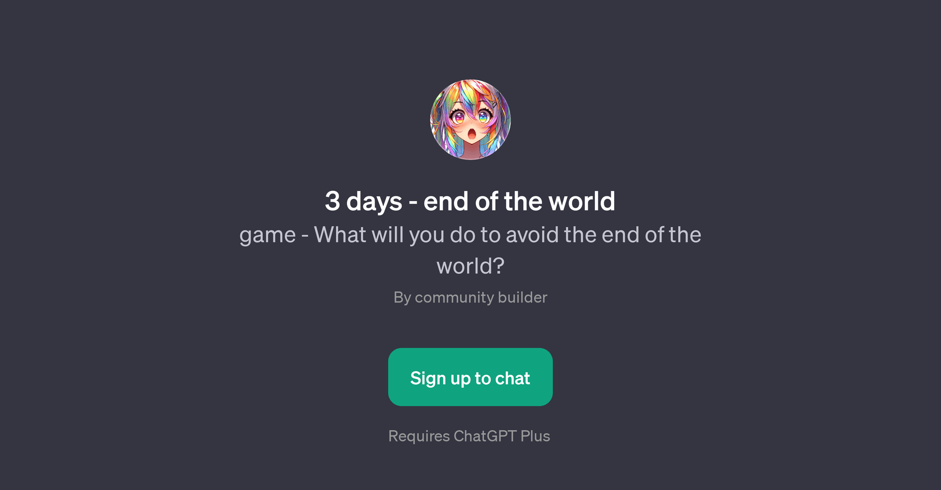 3 days - end of the world