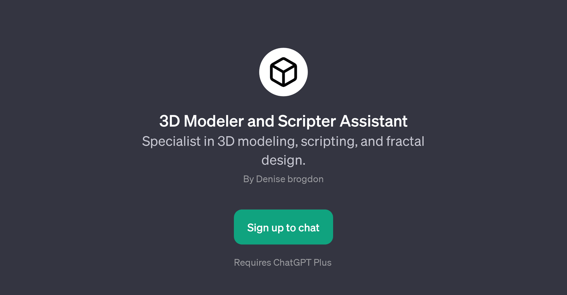 3D Modeler and Scripter Assistant