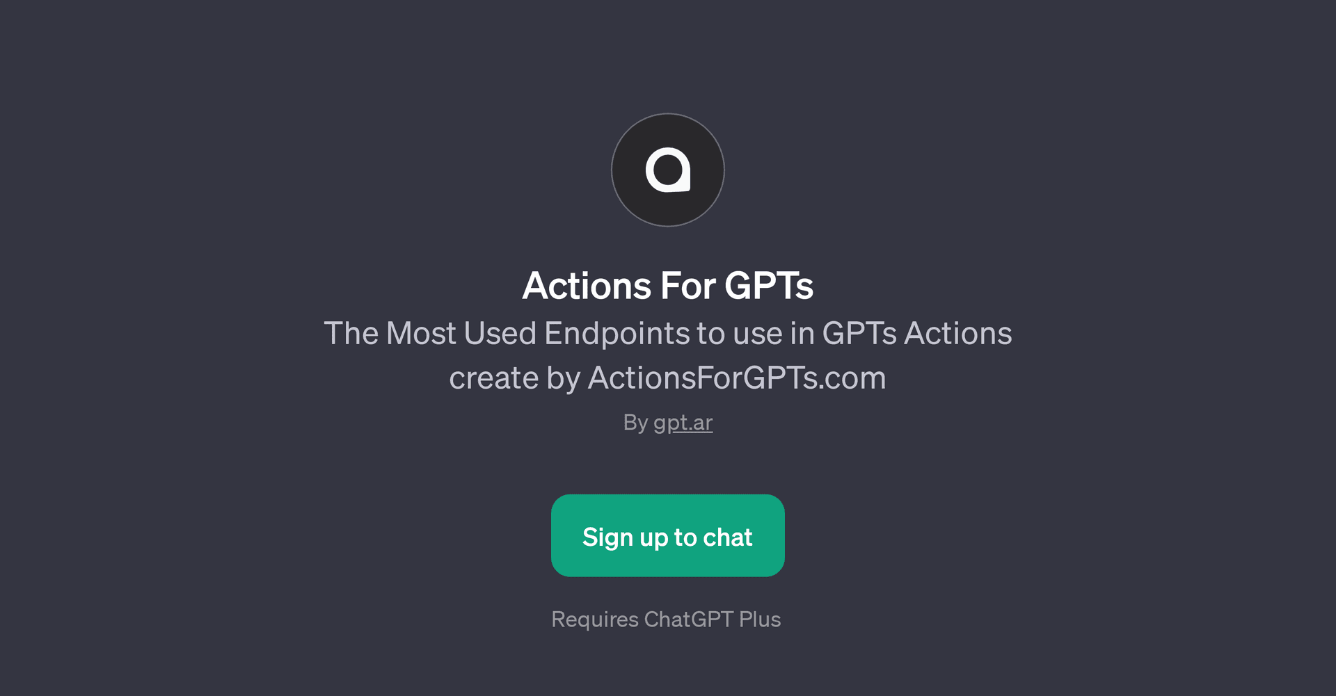 Actions For GPTs