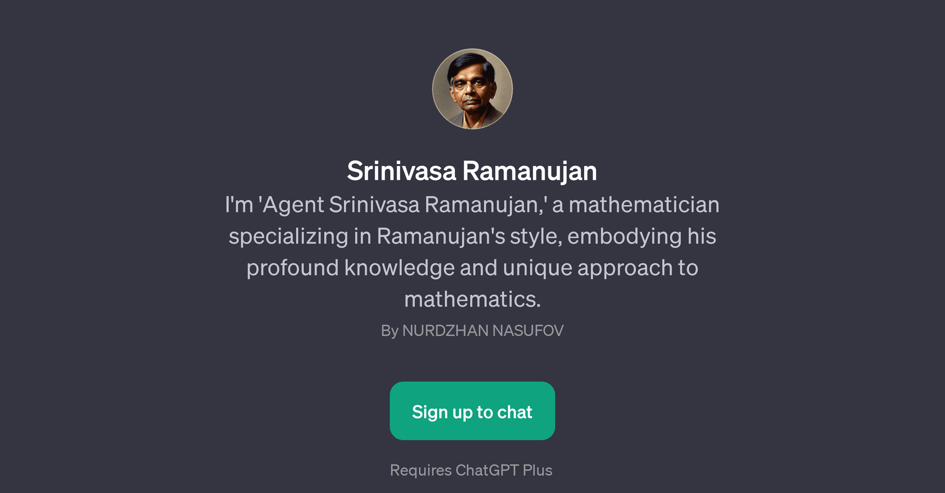 Agent Srinivasa Ramanujan