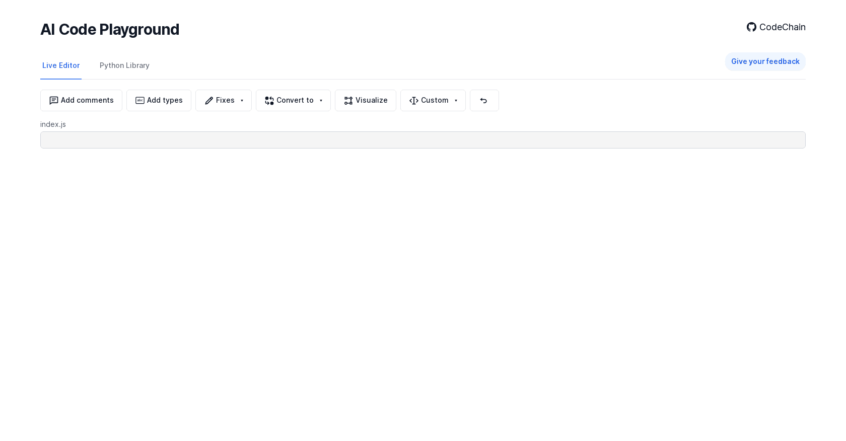 AI Code Playground