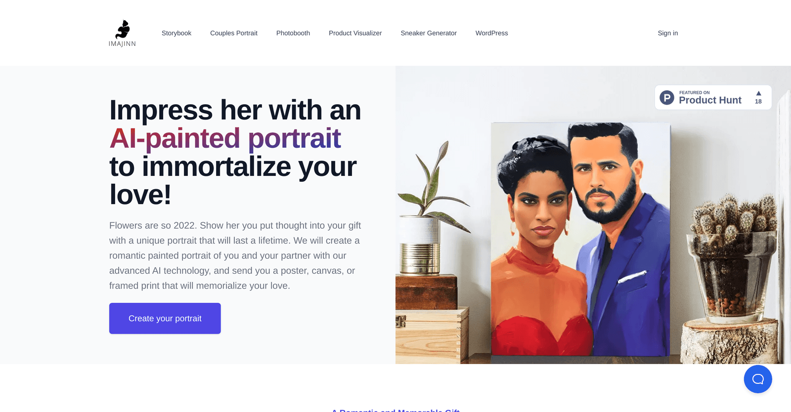 AI-Painted Romantic Printed Portraits