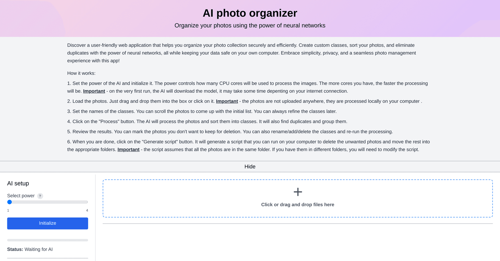 AI photo sorter