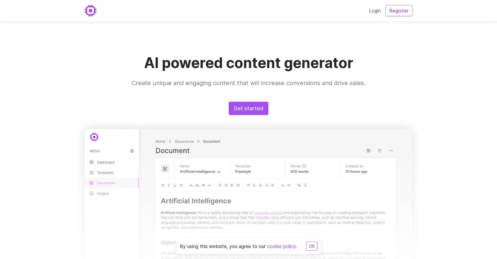 AI powered content generator