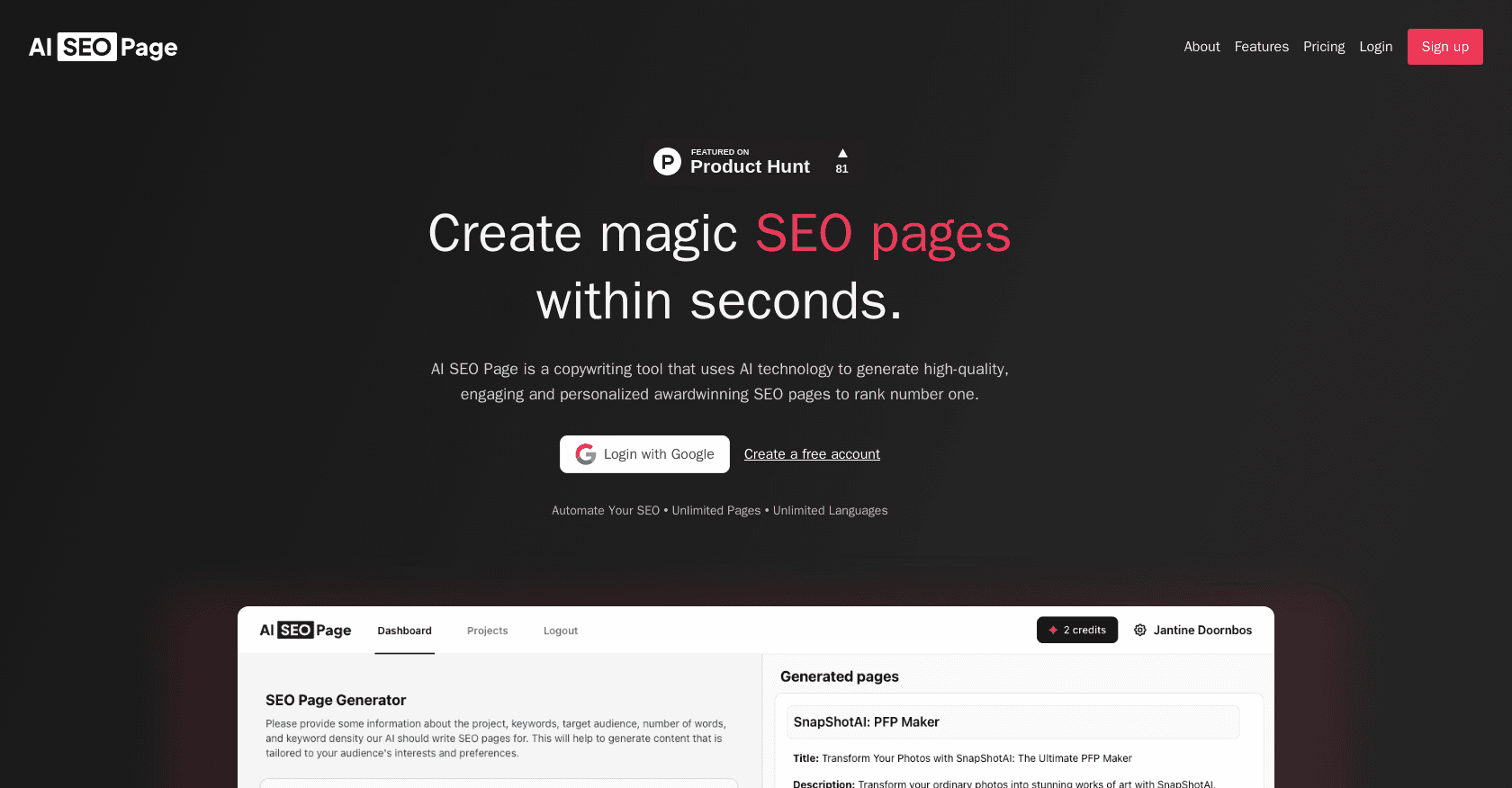 AI SEO Page