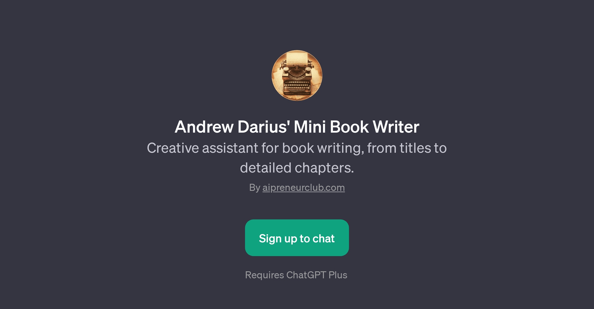 Andrew Darius' Mini Book Writer