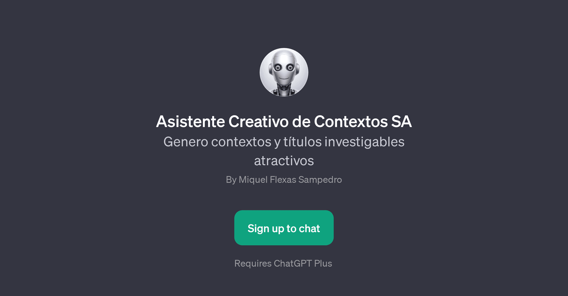 Asistente Creativo de Contextos SA