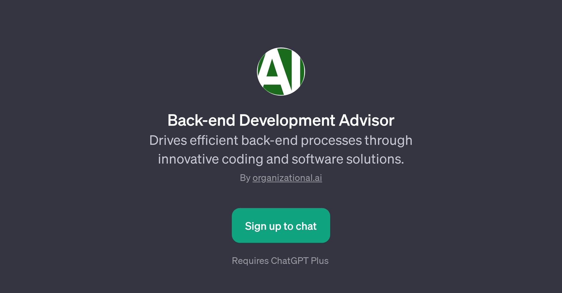 Back-end Development Advisor