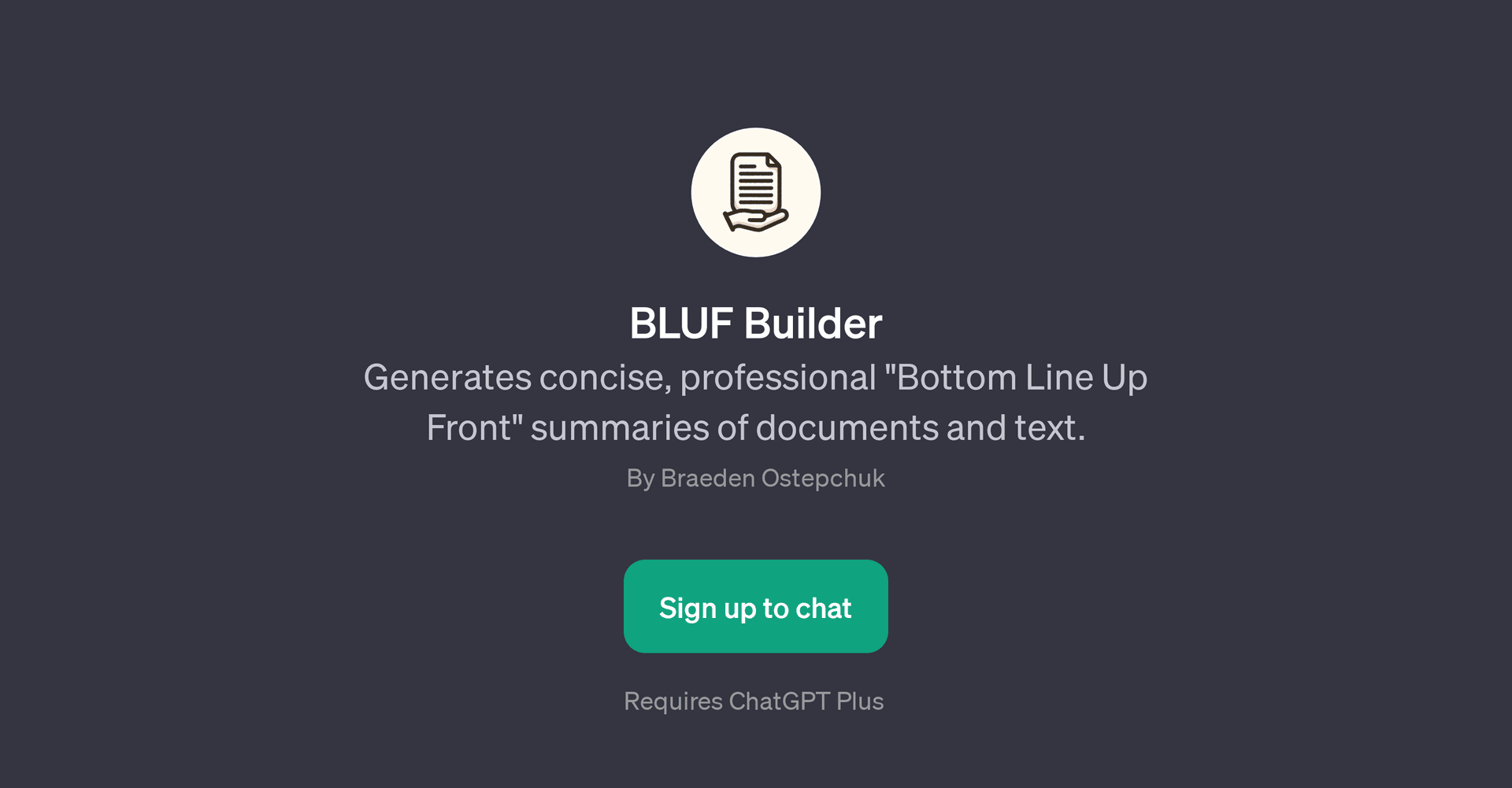 BLUF Builder