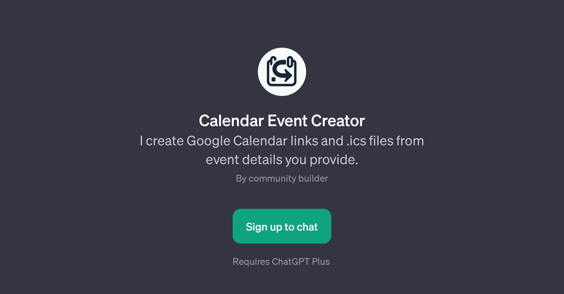 Calendar Event Creator