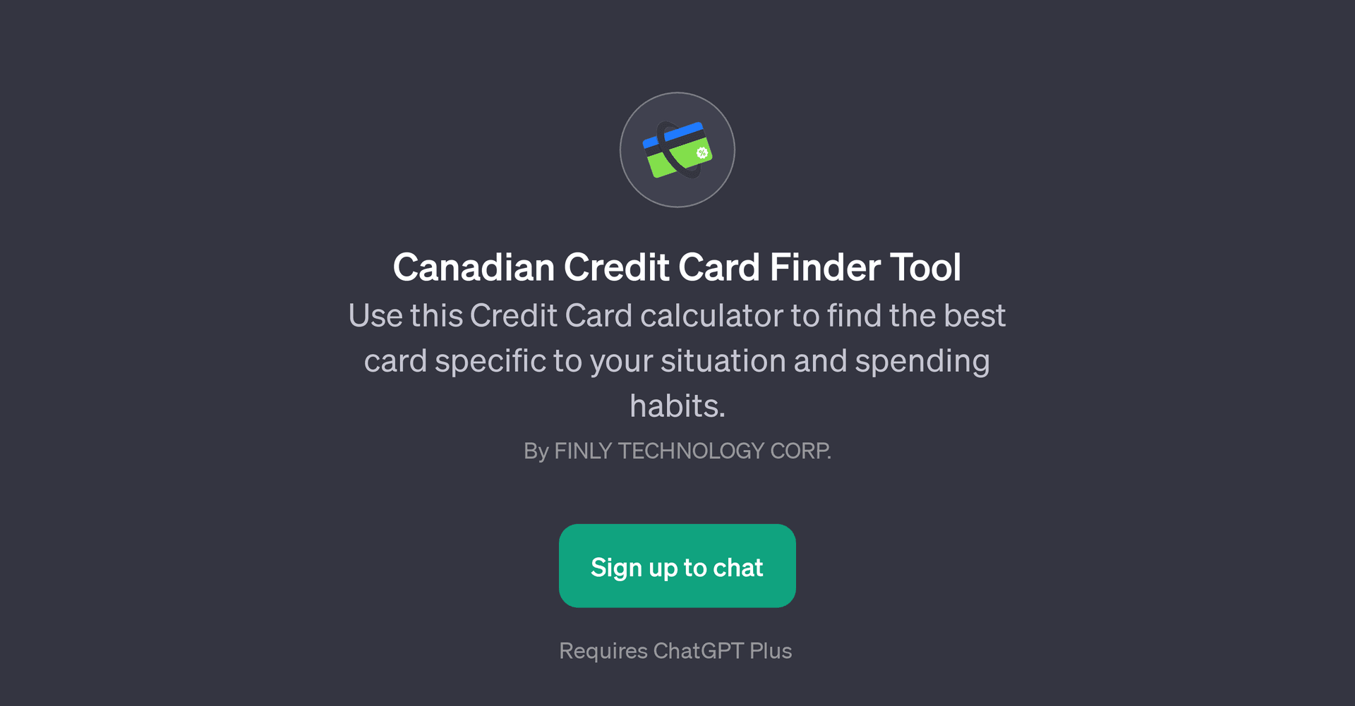 Canadian Credit Card Finder Tool