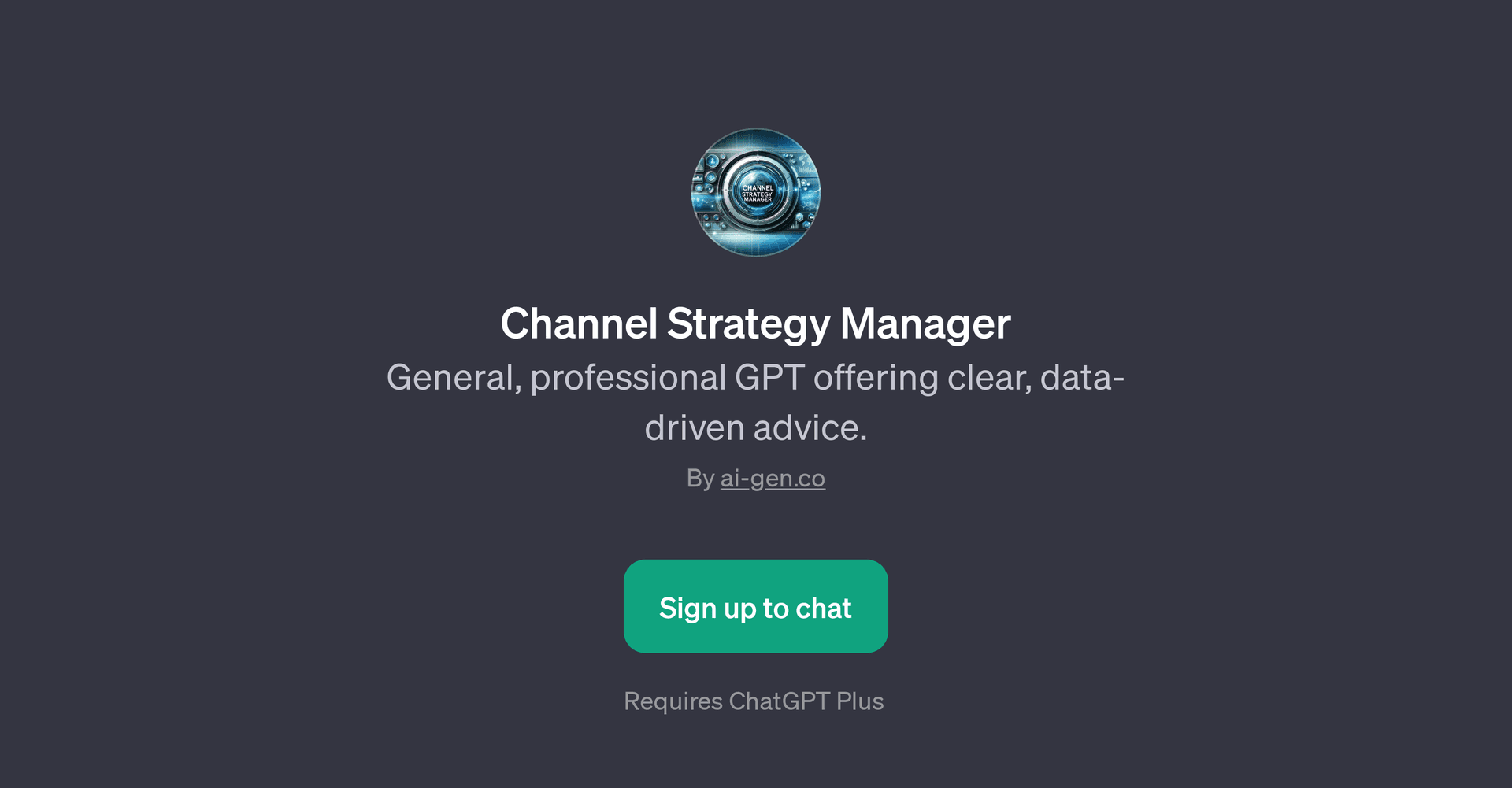 Channel Strategy Manager