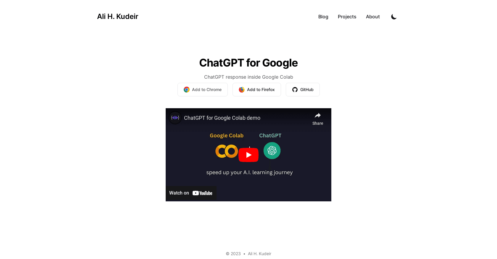 ChatGPT for Google Colab