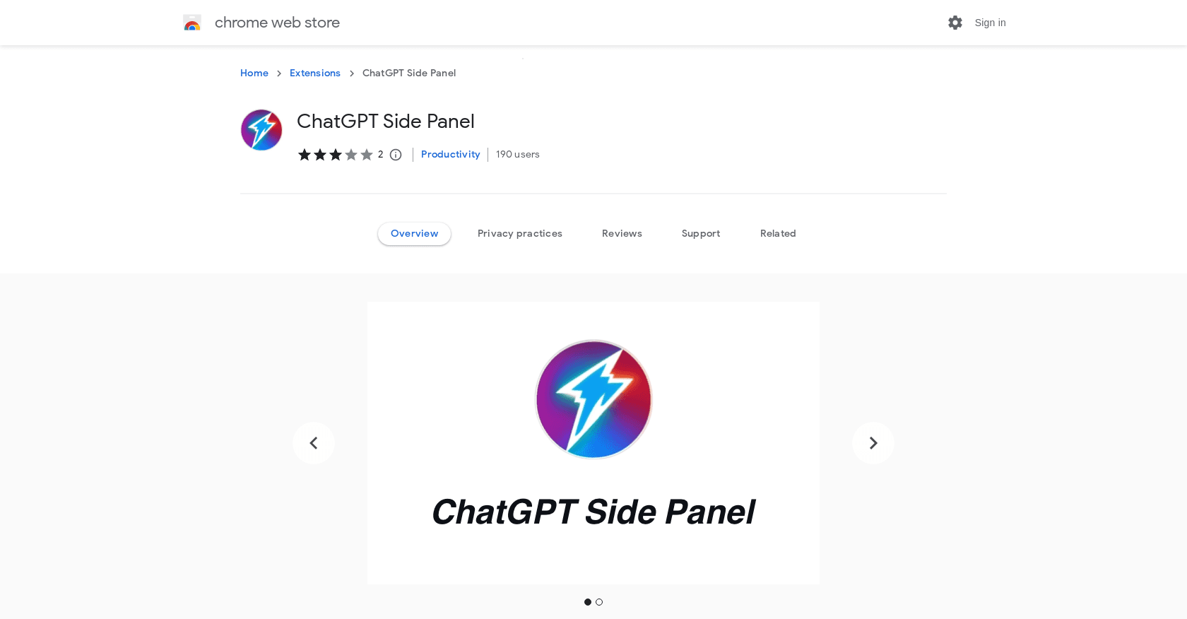 ChatGPT Side Panel