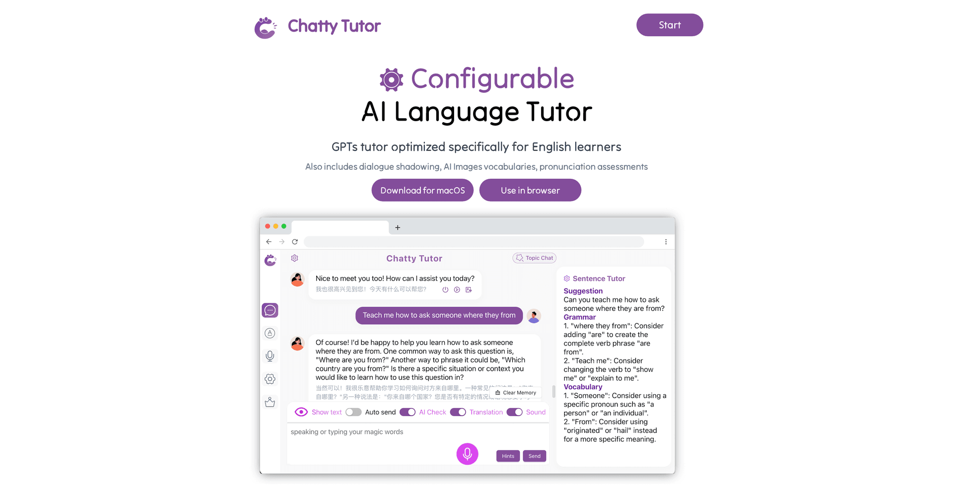 Chatty Tutor