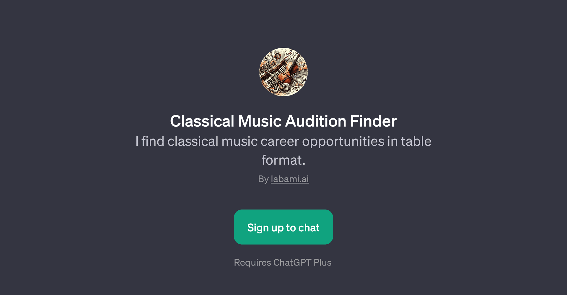 Classical Music Audition Finder