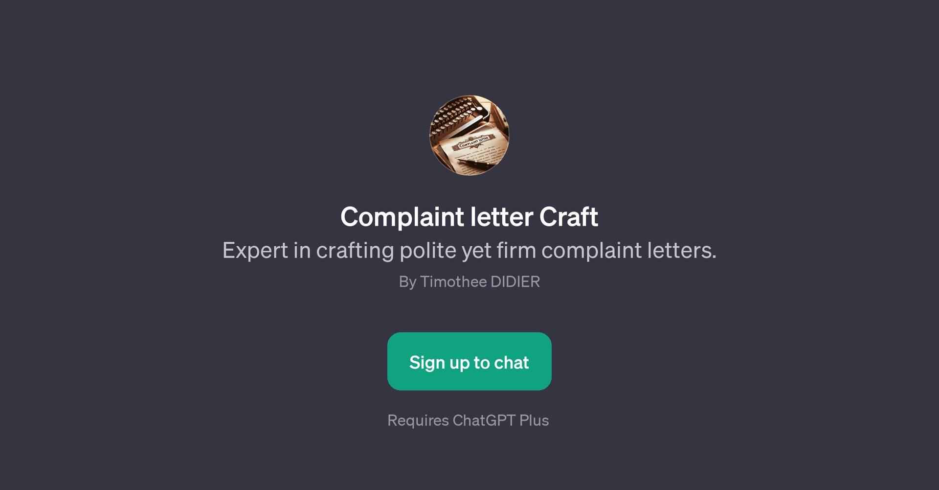 Complaint letter Craft