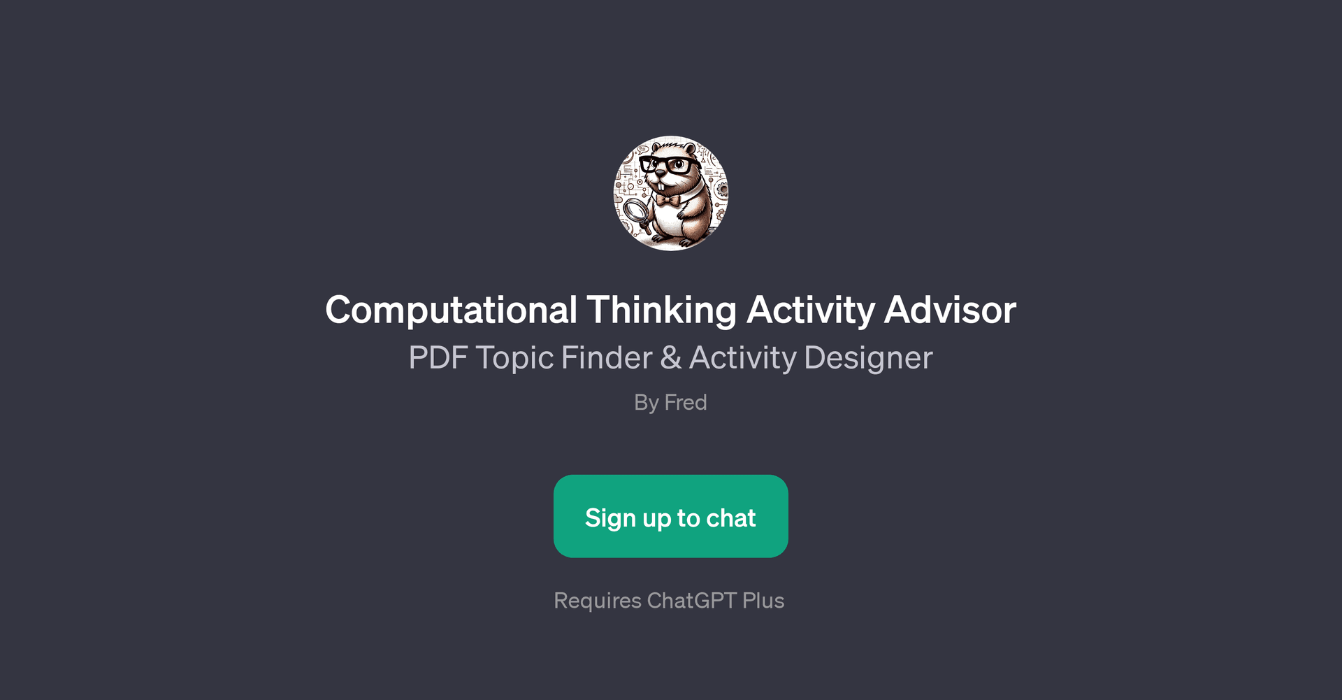 Computational Thinking Activity Advisor