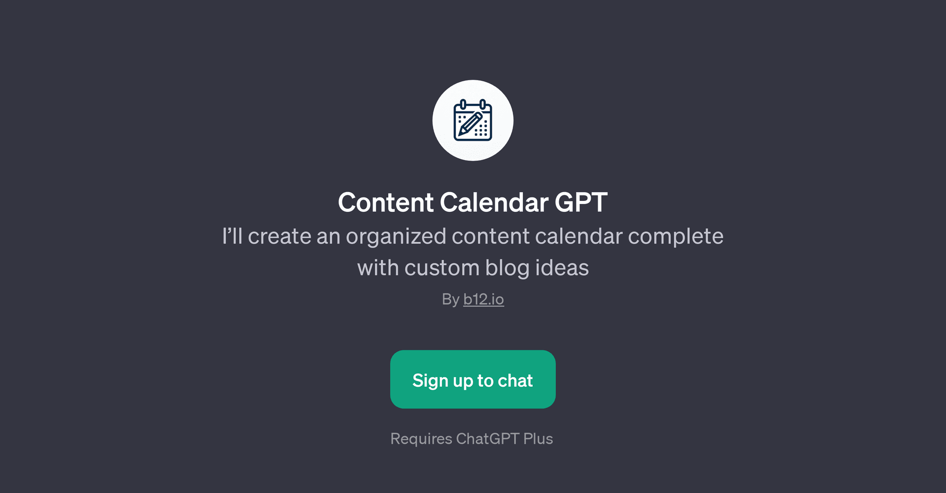 Content Calendar GPT