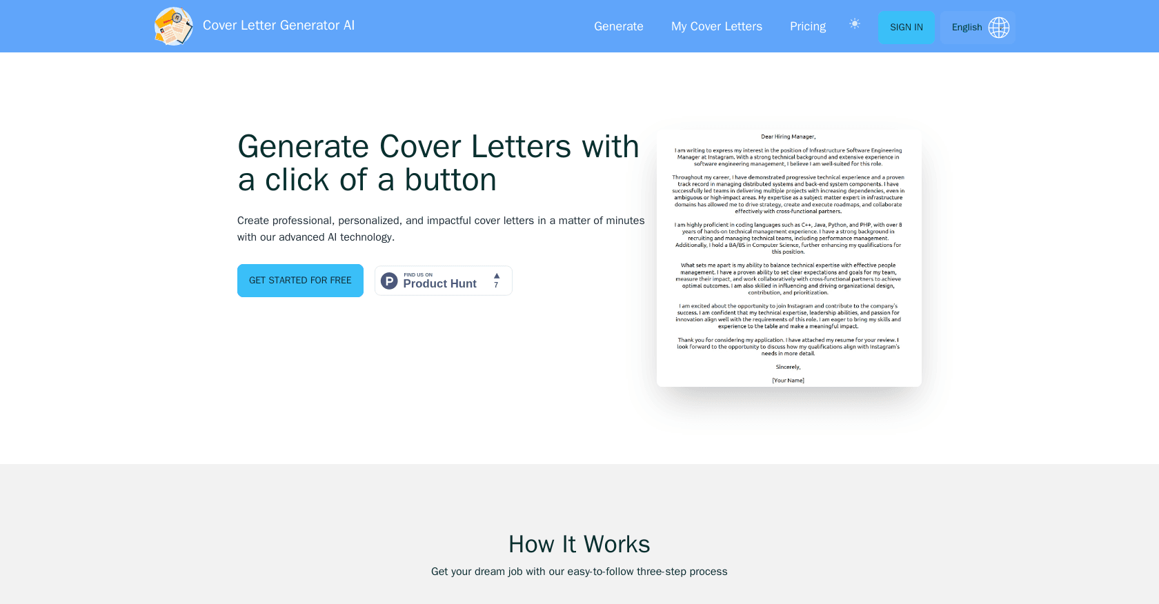 Cover Letter Generator AI