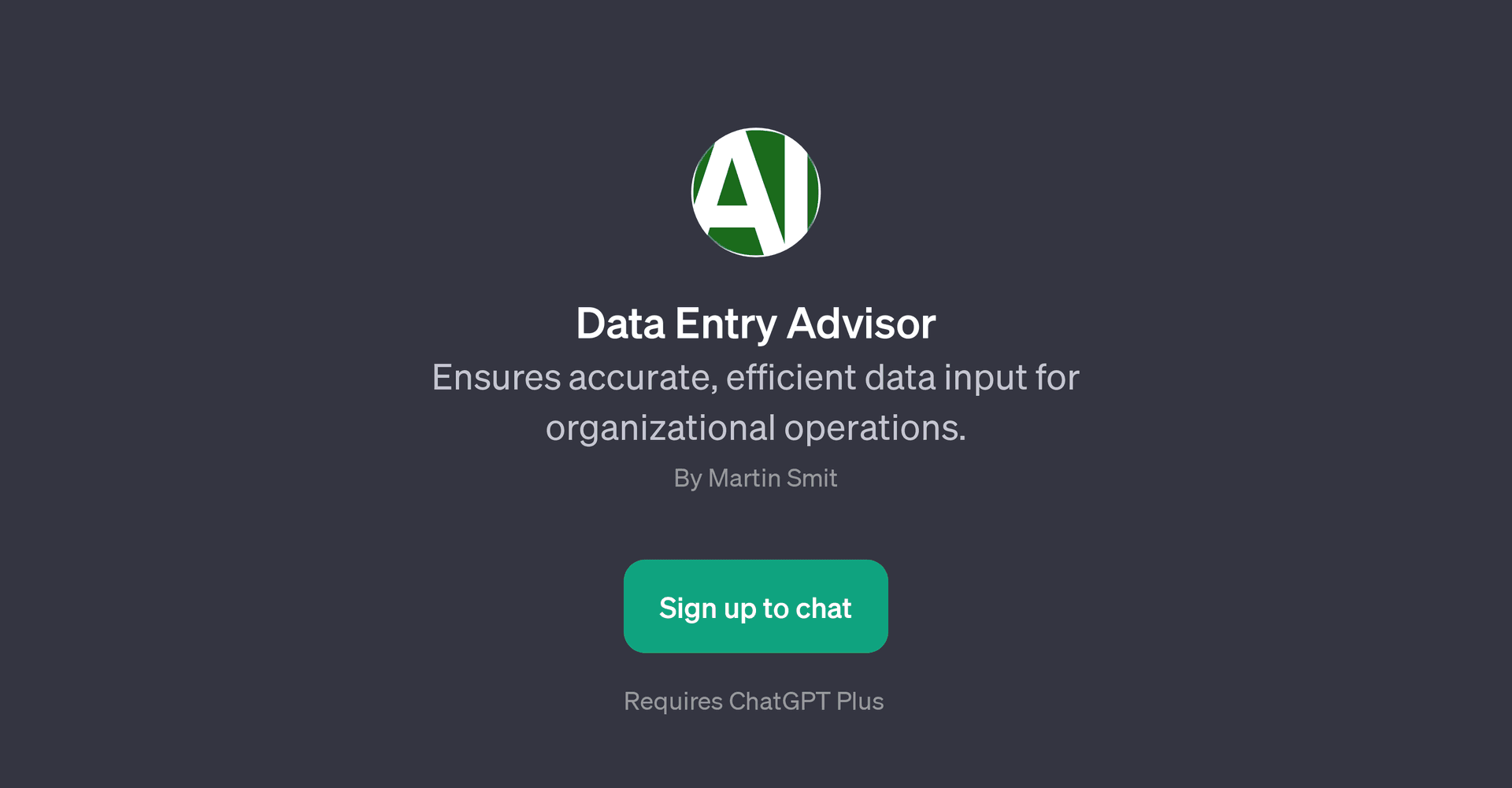 Data Entry Advisor