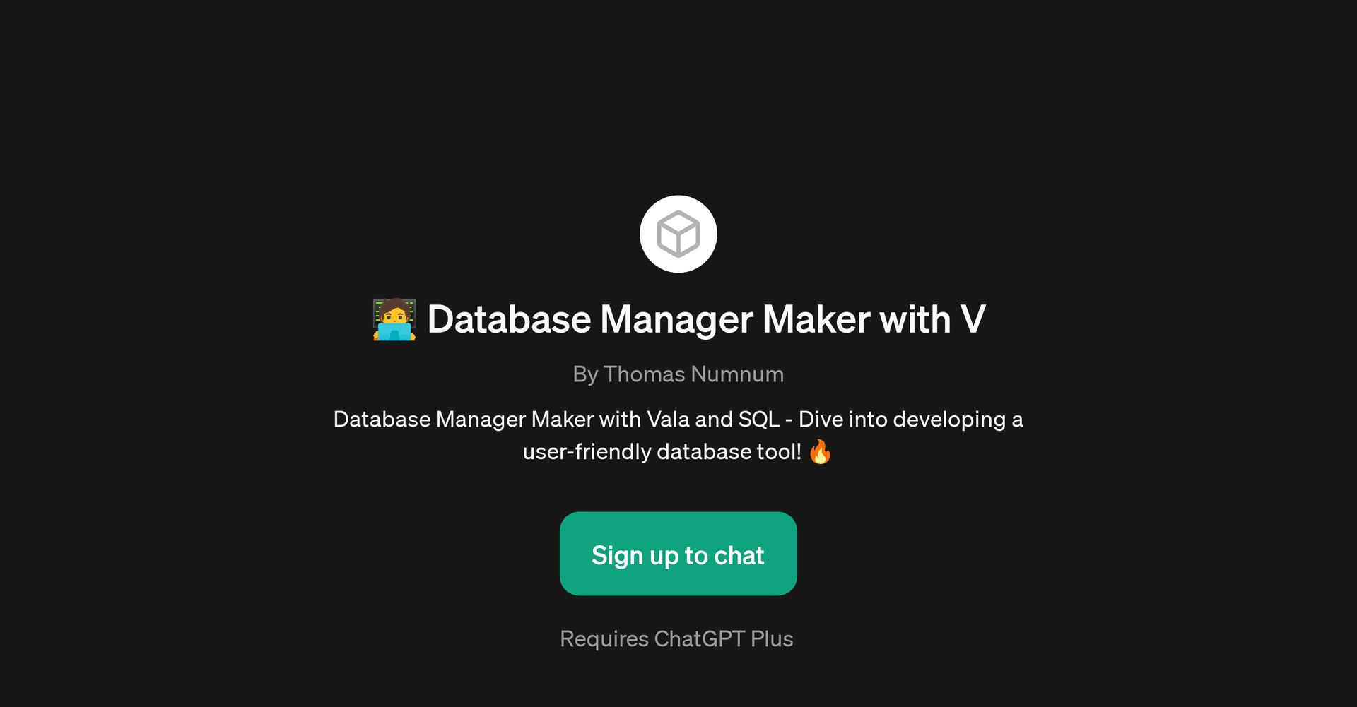 Database Manager Maker with V