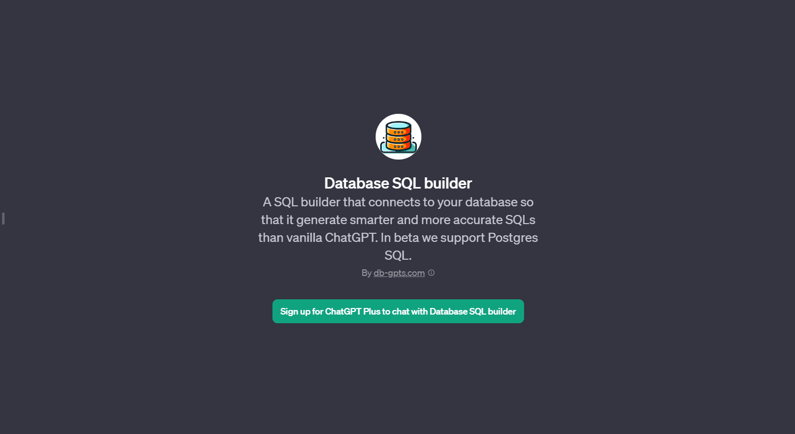 Database SQL Builder GPT