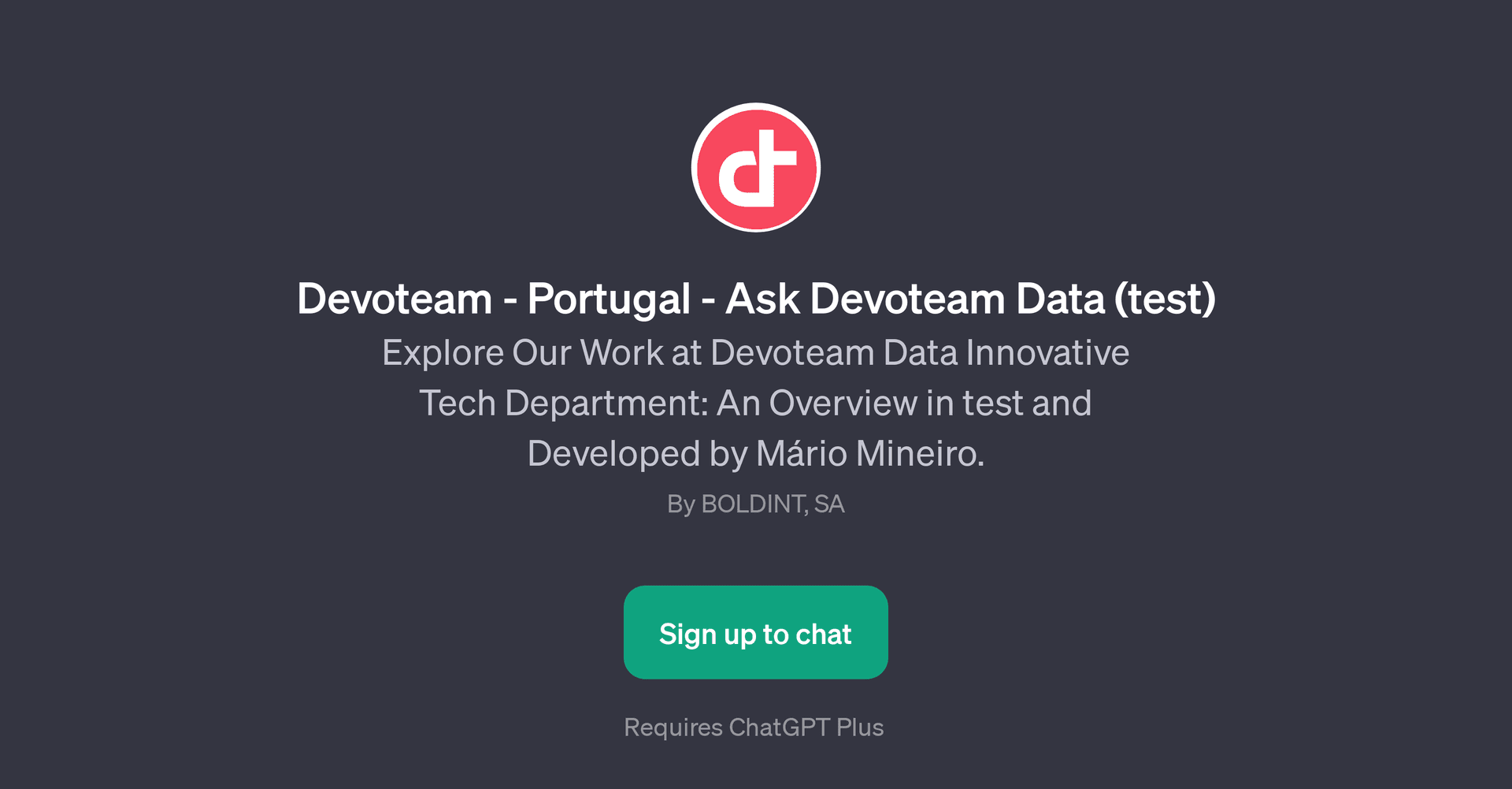 Devoteam Portugal - Ask Devoteam Data (test)