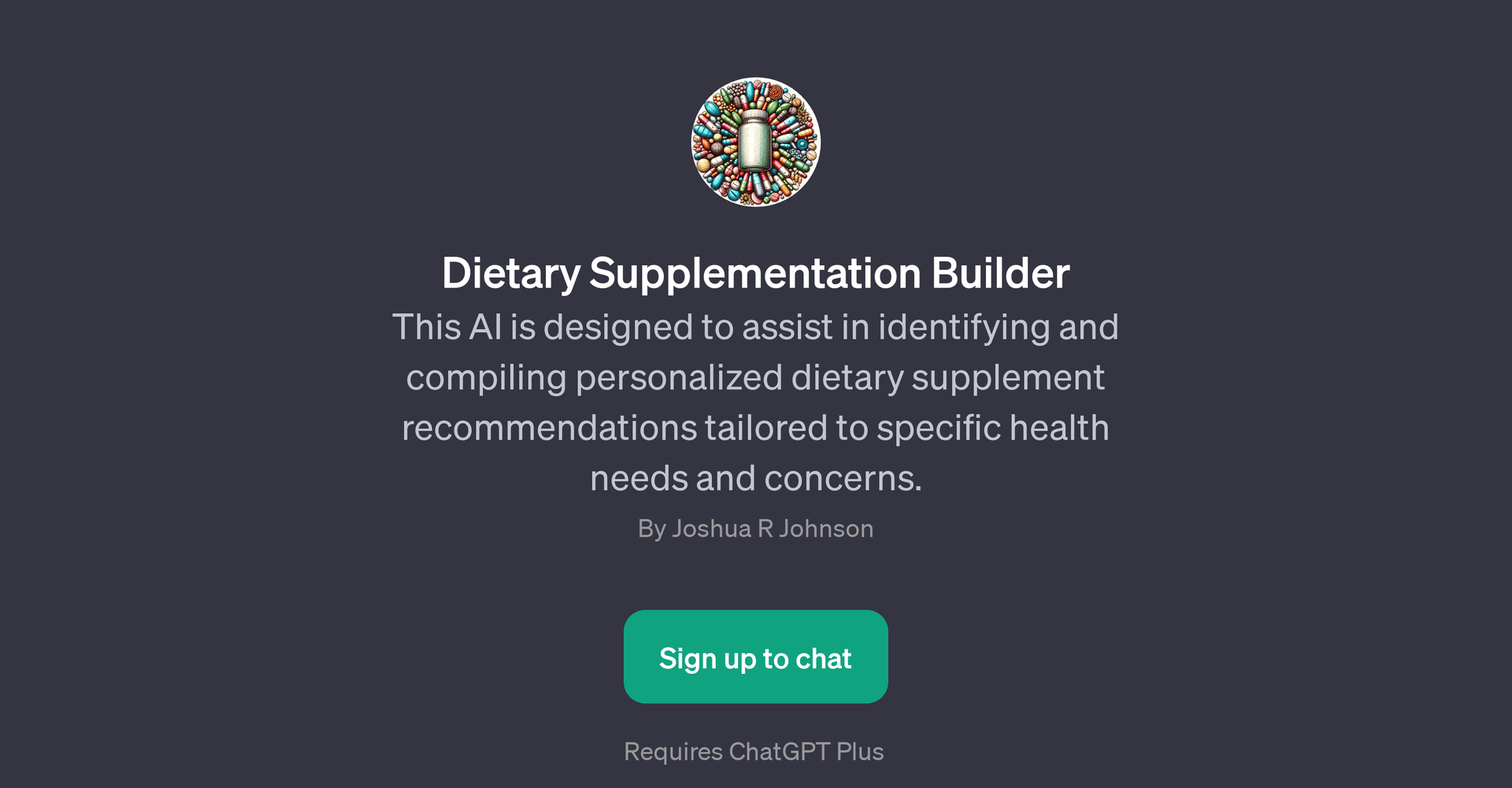Dietary Supplementation Builder