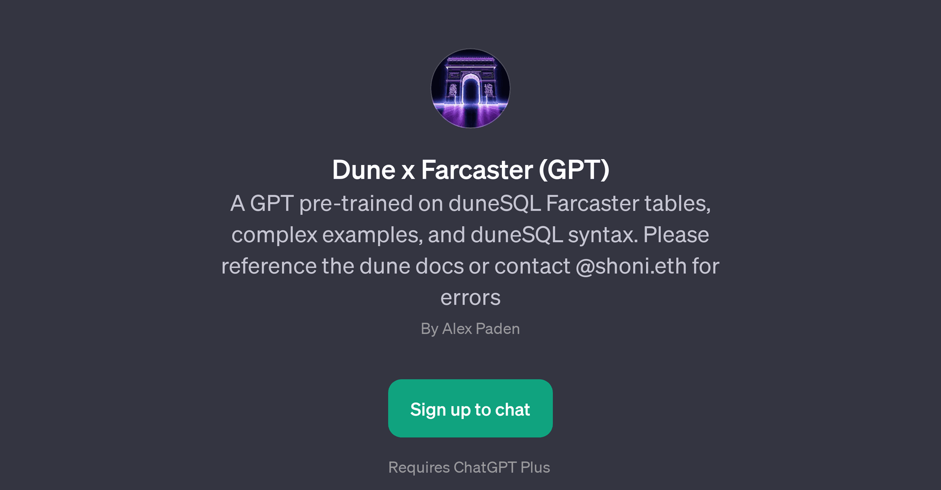 Dune x Farcaster (GPT)
