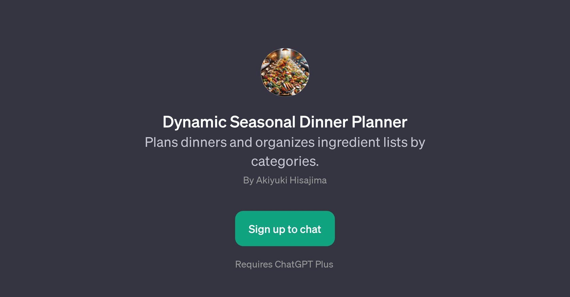 Dynamic Seasonal Dinner Planner