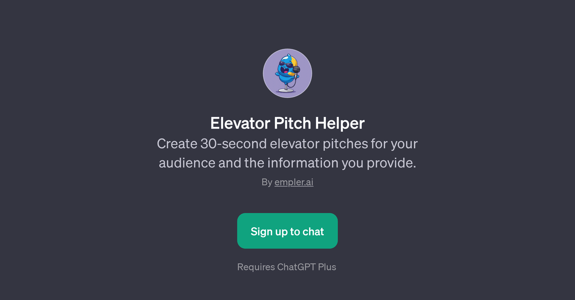 Elevator Pitch Helper