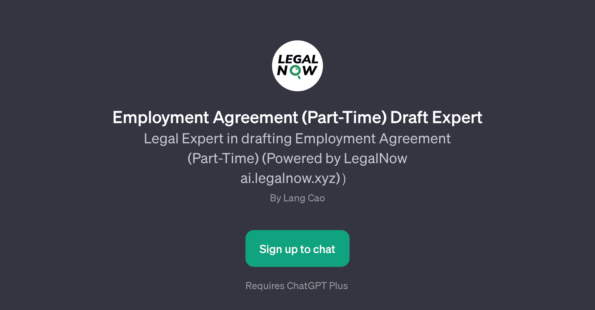 Employment Agreement (Part-Time) Draft Expert