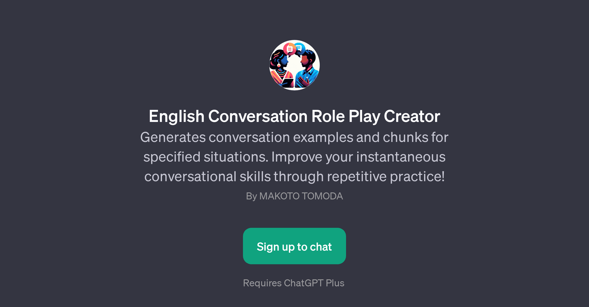 English Conversation Role Play Creator