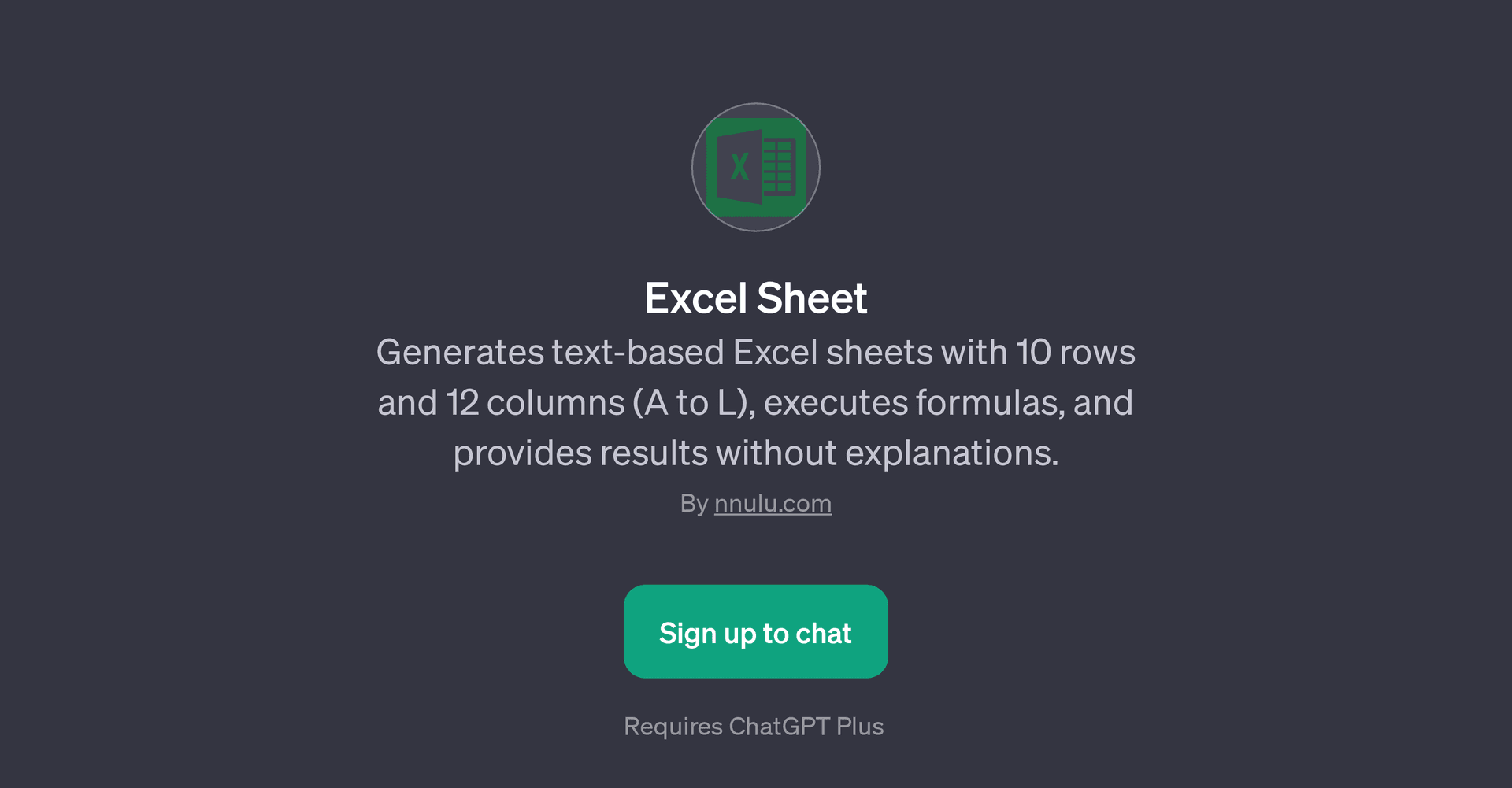 Excel Sheet GPT