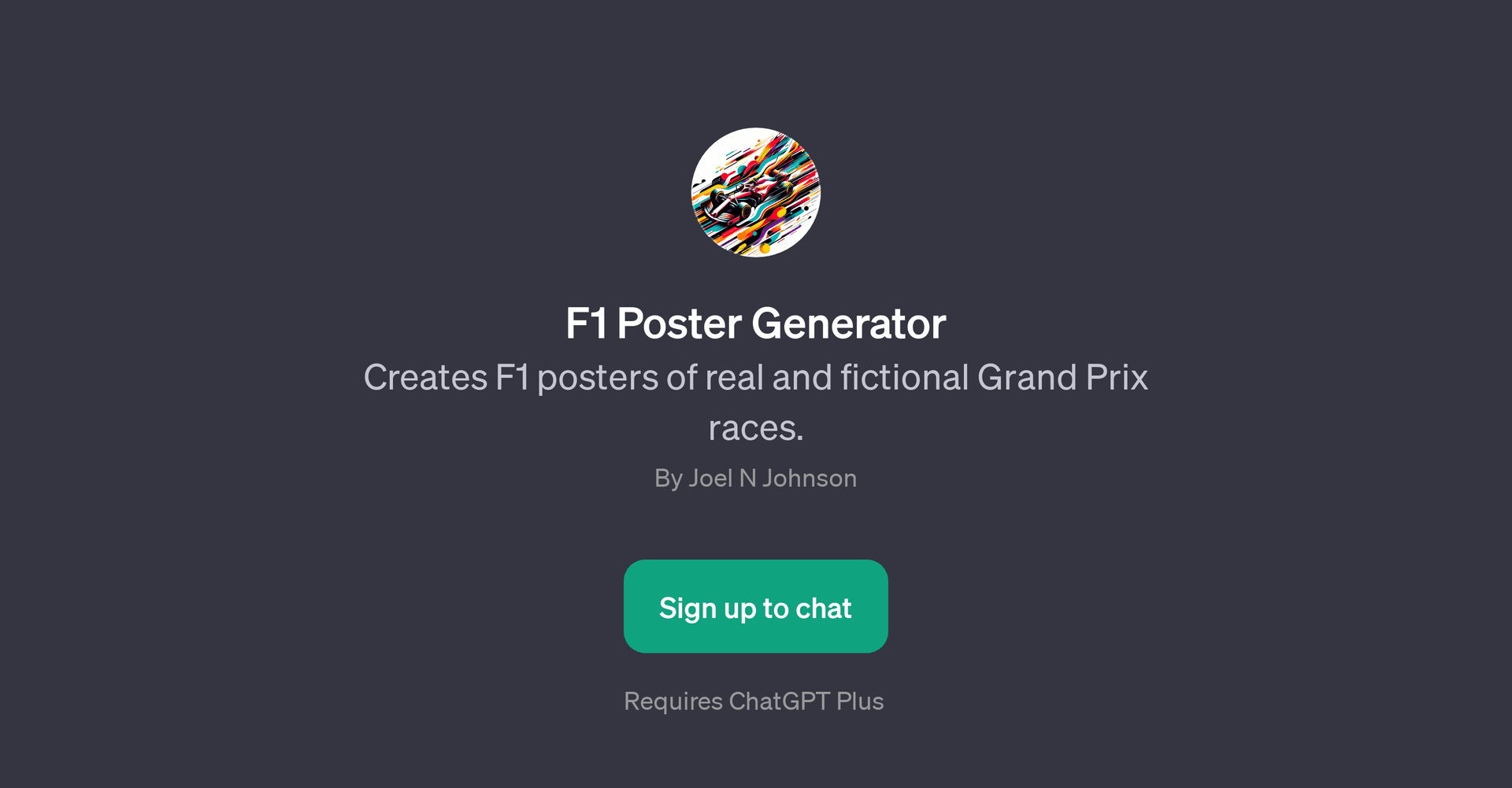 F1 Poster Generator