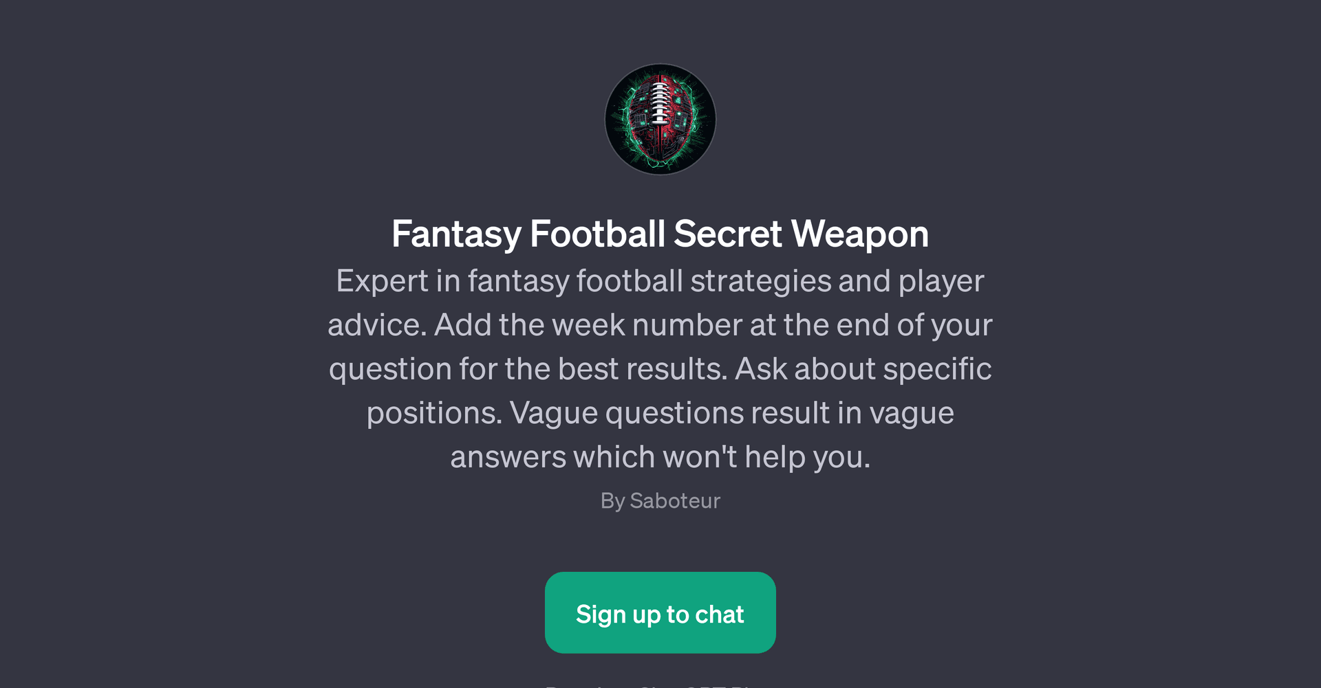 Fantasy Football Secret Weapon