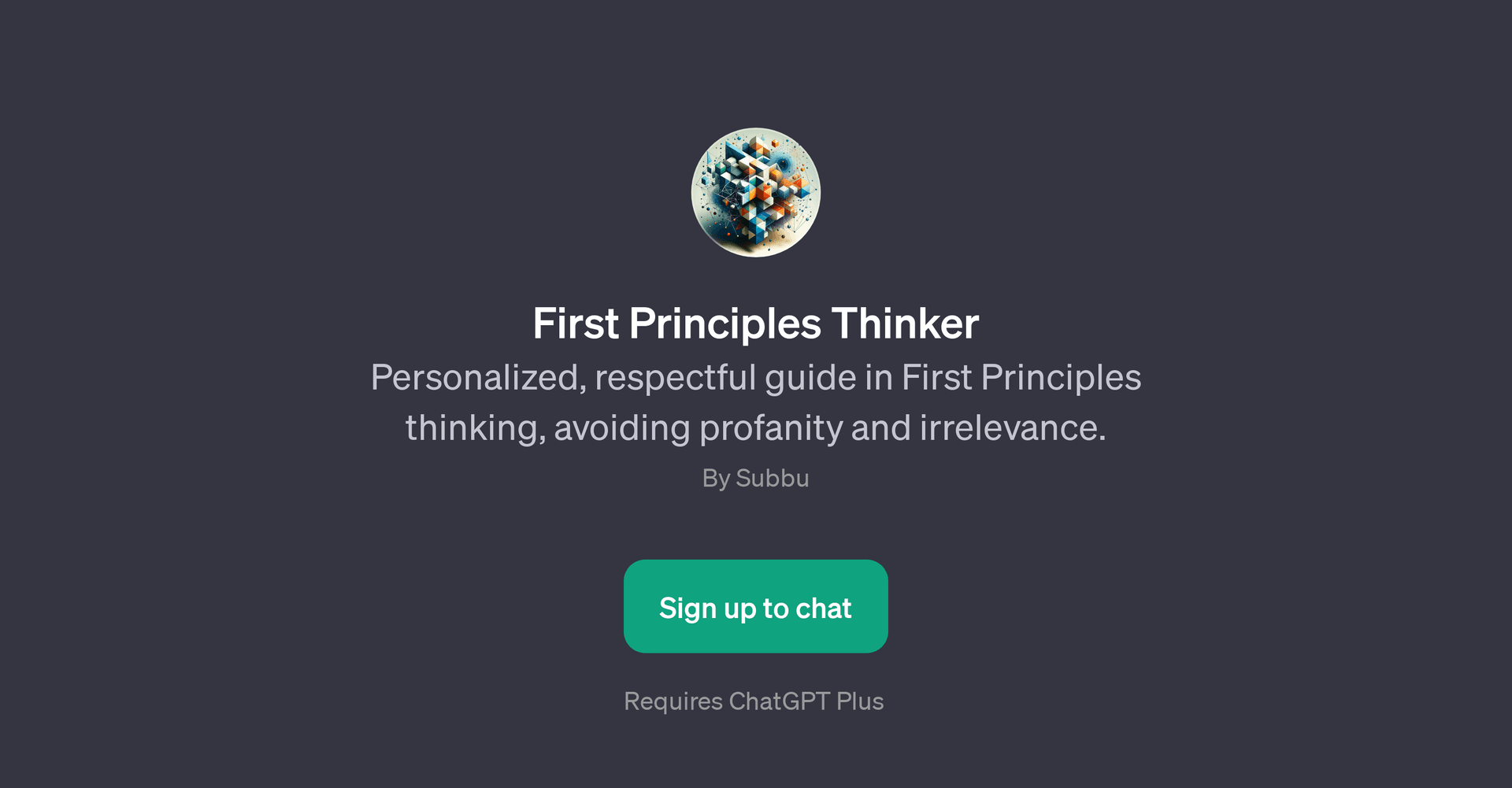 First Principles Thinker