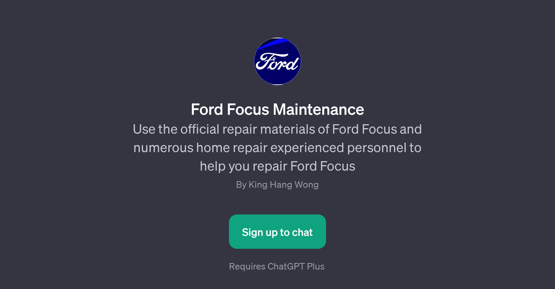 Ford Focus Maintenance GPT