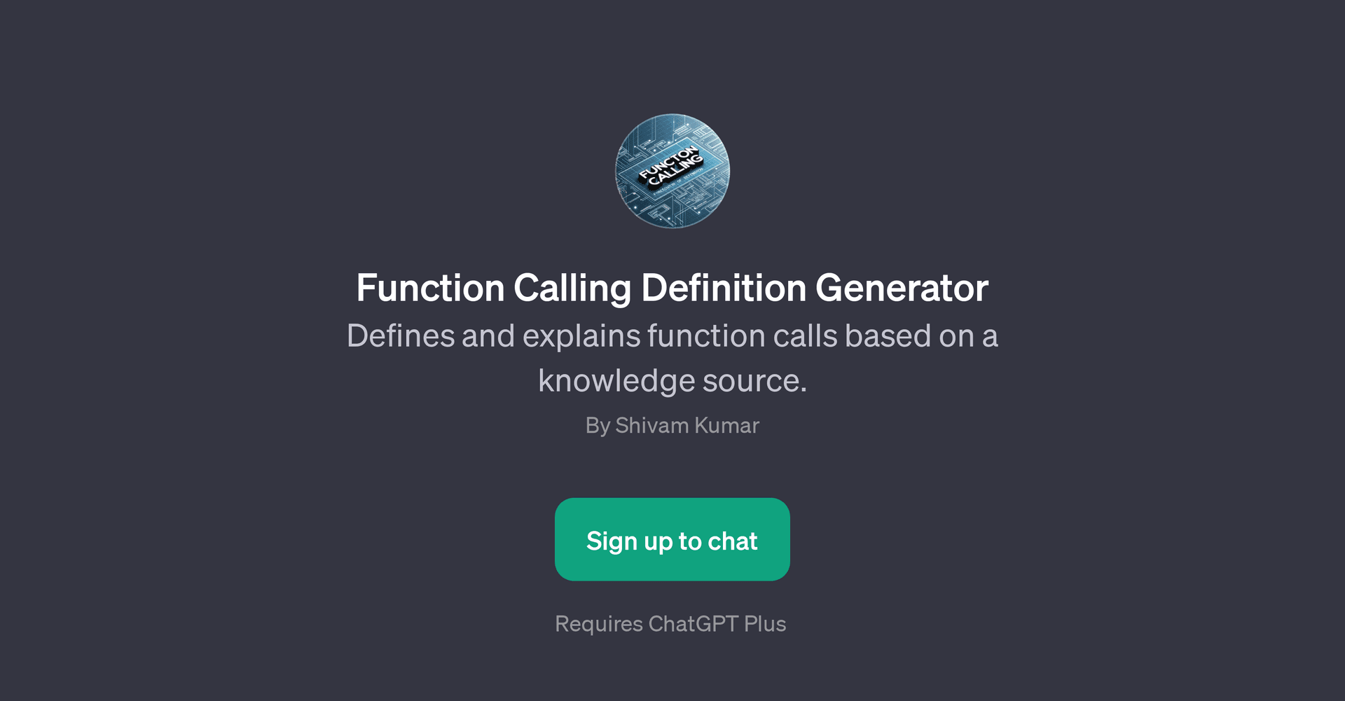 Function Calling Definition Generator