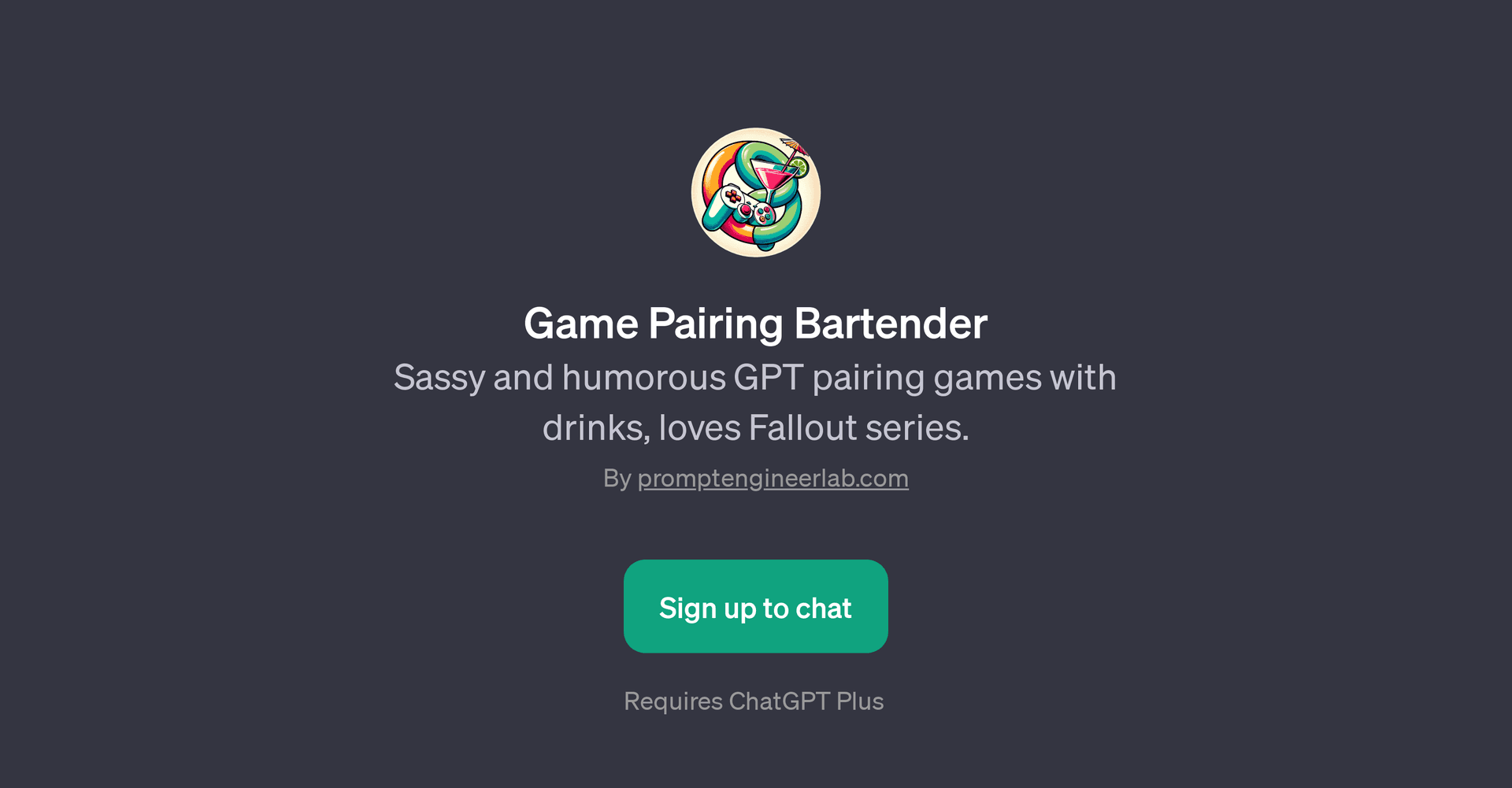Game Pairing Bartender