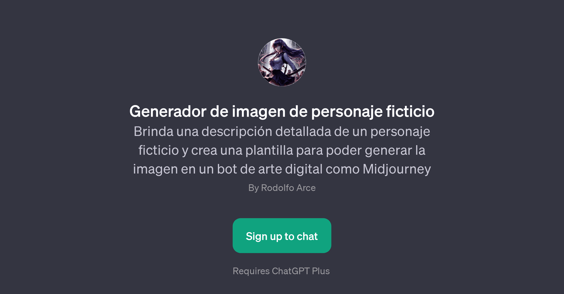 Generador de imagen de personaje ficticio