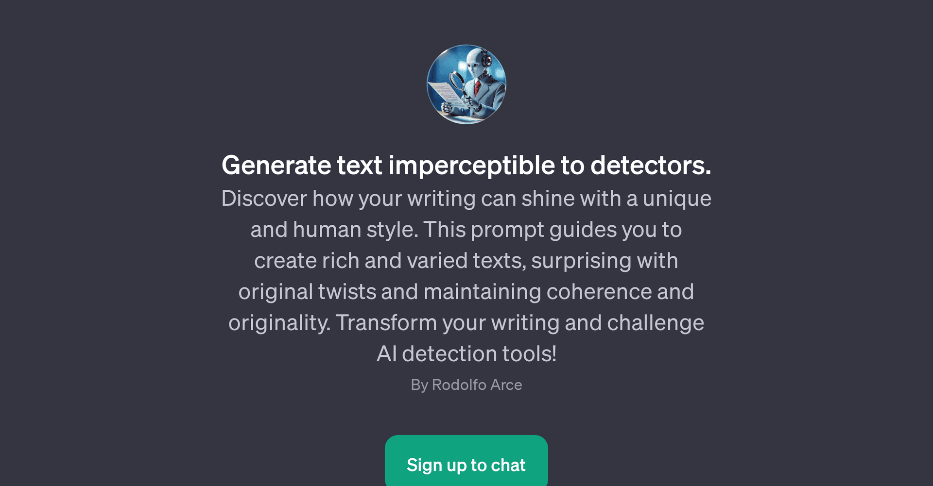 Generate text imperceptible to detectors