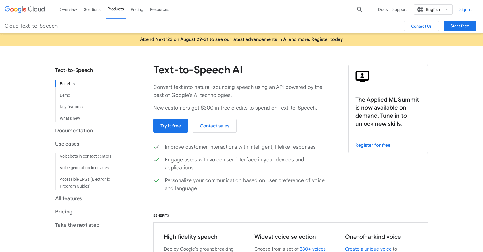 Google text to speech