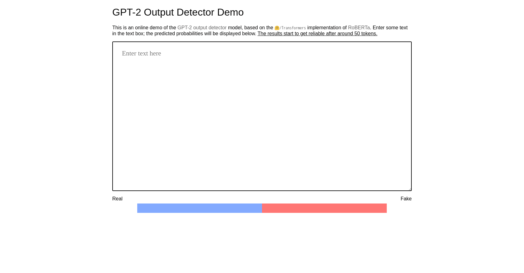 GPT-2 Output Detector