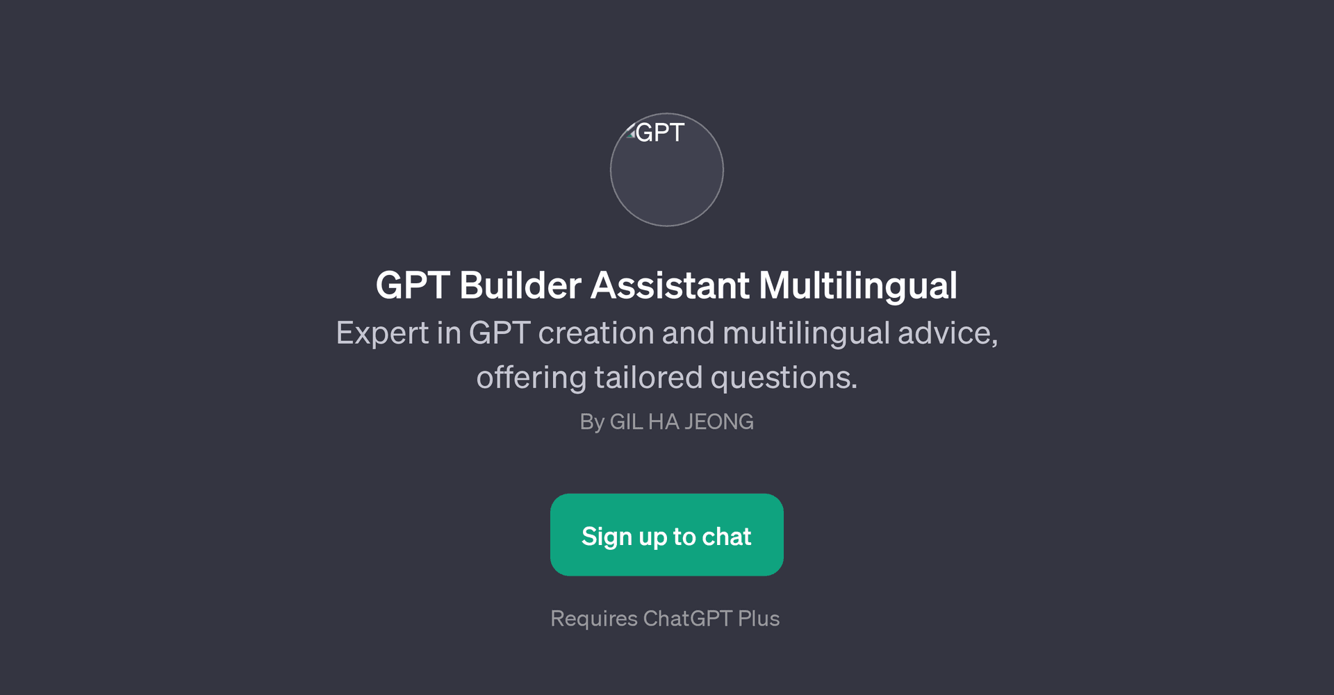 GPT Builder Assistant Multilingual