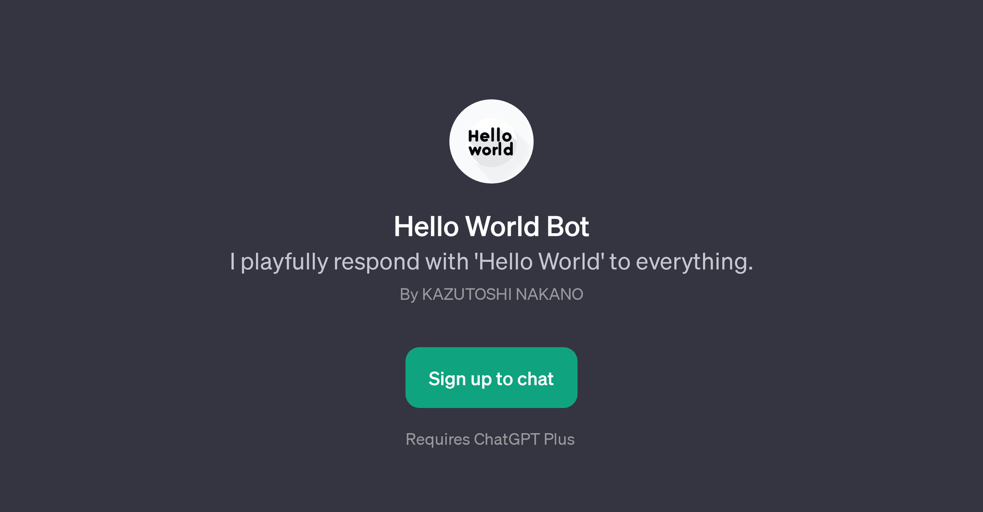 Hello World Bot