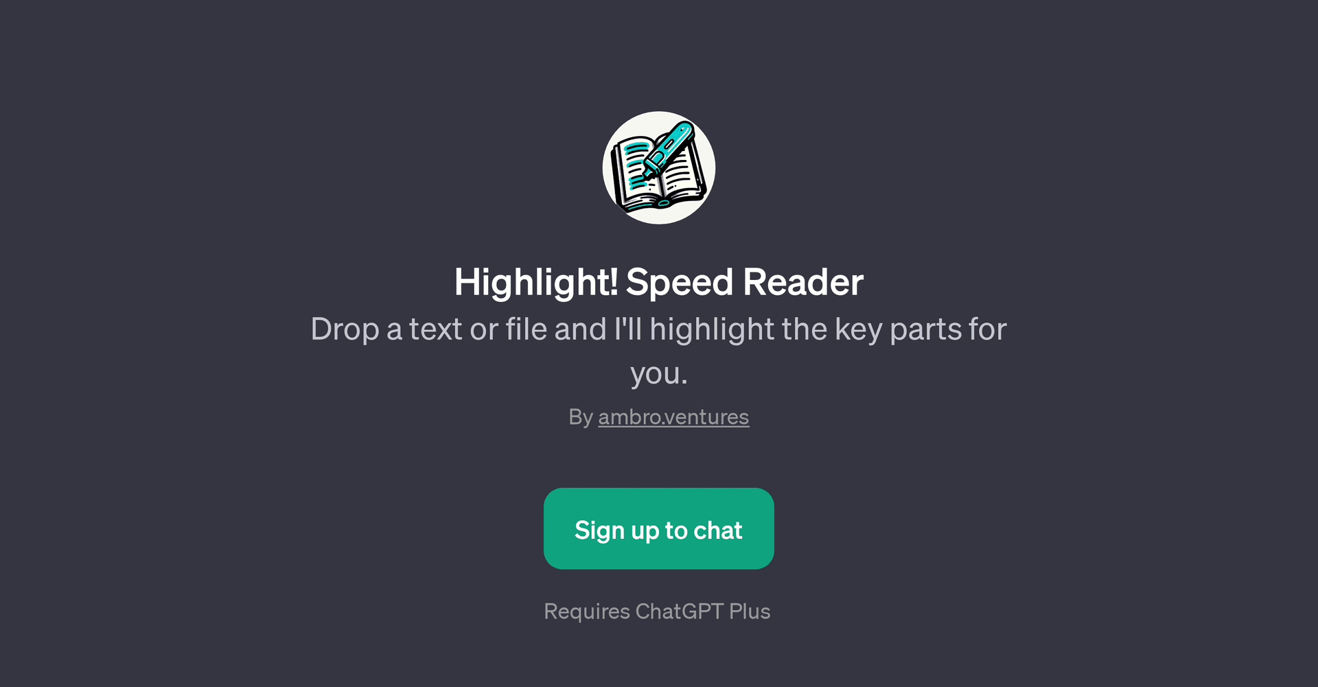Highlight! Speed Reader